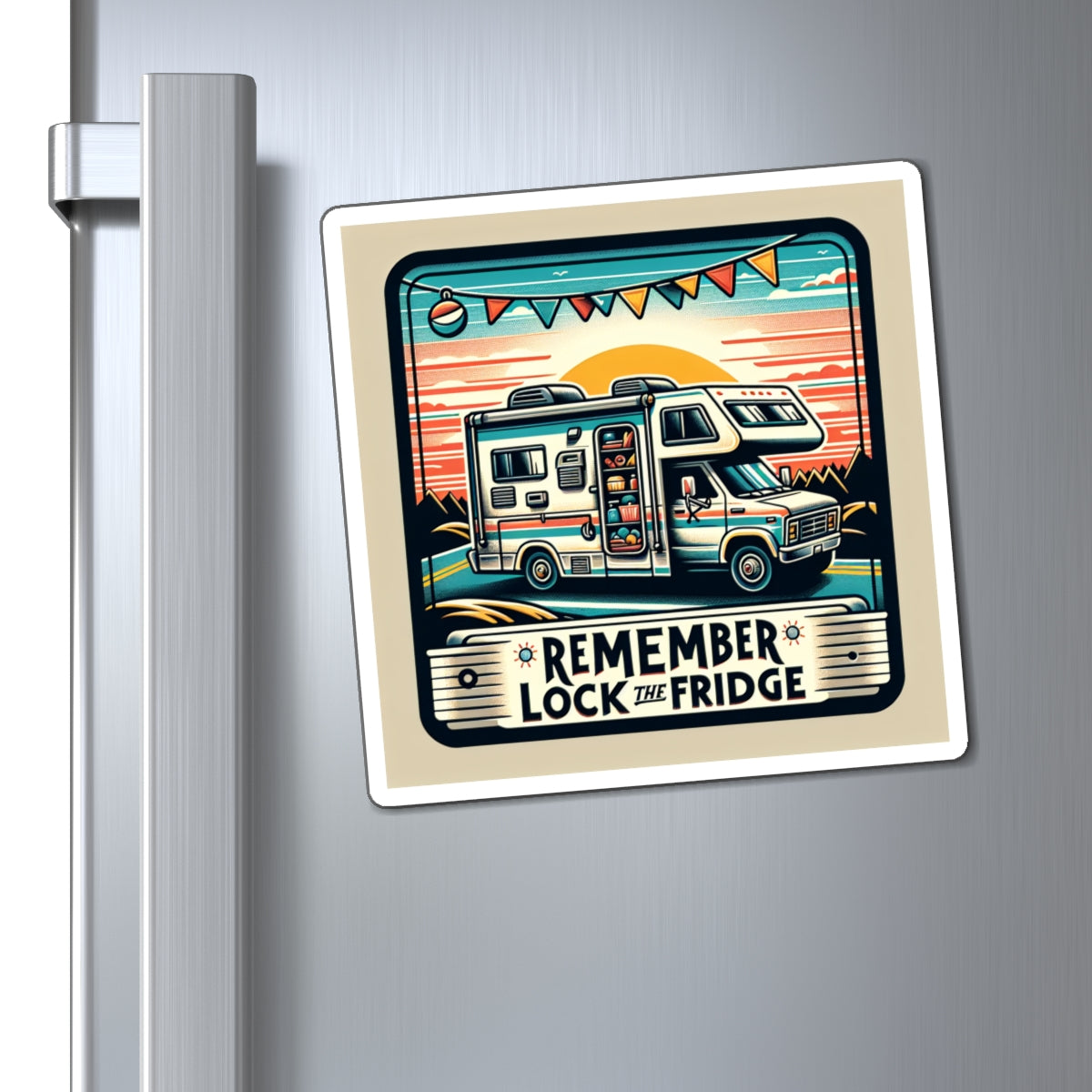 🚐🔒 "Lock the Fridge" Magnet – Because Milk Cartons Shouldn't Have a Passport! 🥛✈️