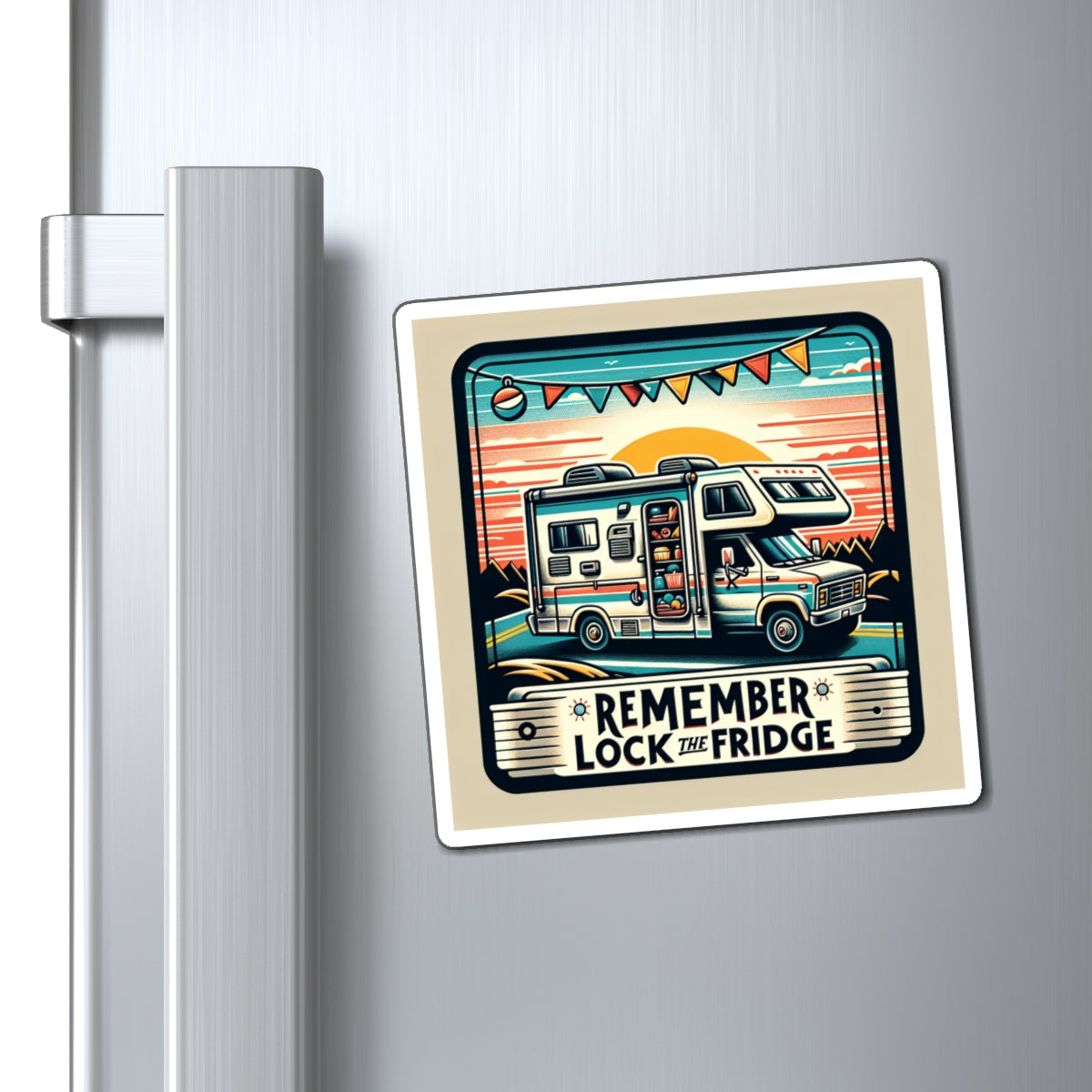 🚐🔒 "Lock the Fridge" Magnet – Because Milk Cartons Shouldn't Have a Passport! 🥛✈️